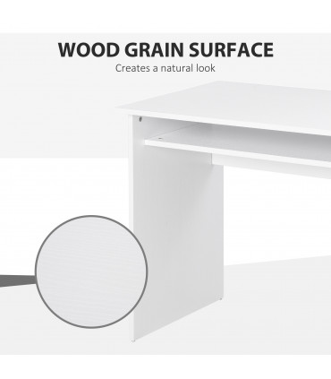 Study Desk White 90cmx50cmx74cm Particle Board Simple Style Sturdy Workstation