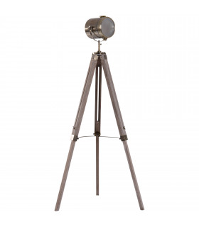 Floor Lamp, 65L, Wood/Bronze Colour, 140cm Height, Adjustable Angle