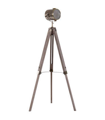 Floor Lamp, 65L, Wood/Bronze Colour, 140cm Height, Adjustable Angle