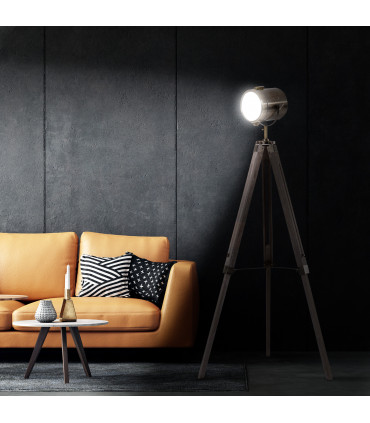 Floor Lamp, 65L, Wood/Bronze Colour, 140cm Height, Adjustable Angle