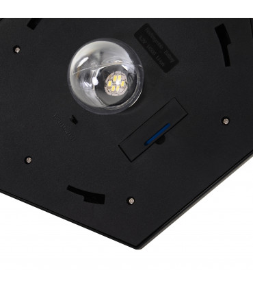 Garden Solar LED Lamp Post Black ABS 26.5cm x 26.5cm x 177cm 1.77m Tall