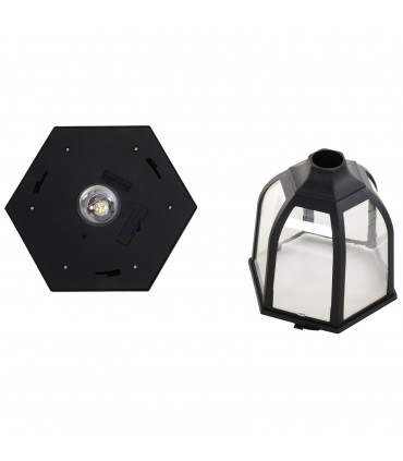 Garden Solar LED Lamp Post Black ABS 26.5cm x 26.5cm x 177cm 1.77m Tall