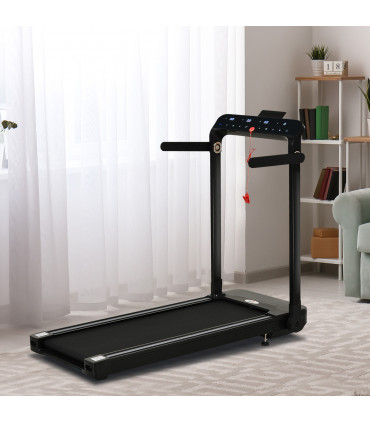 1.85HP Foldable Electric Treadmill Fitness Safety Lock LED screen-Black HOMCOM