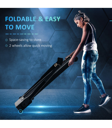 1.85HP Foldable Electric Treadmill Fitness Safety Lock LED screen-Black HOMCOM