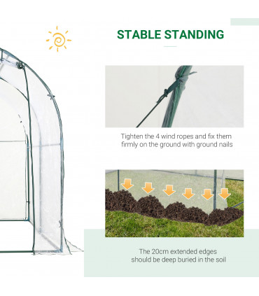 Greenhouse Walk-in Tunnel Clear PVC Cover Steel Frame S Size 2.5m x 2m x 2m