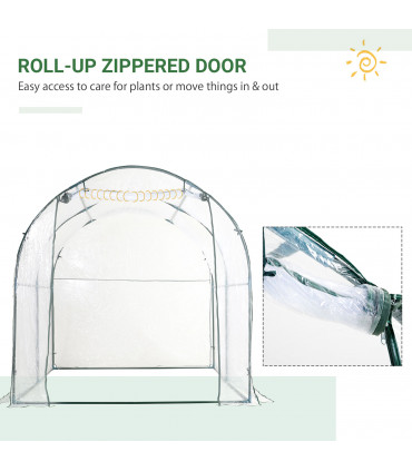 Greenhouse Walk-in Tunnel Clear PVC Cover Steel Frame S Size 2.5m x 2m x 2m