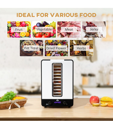 Food Dehydrator 11Tier White 26cm x 39cm x 38cm 550W Food Dryer Machine