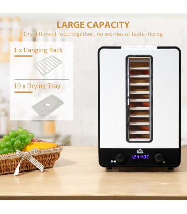 Food Dehydrator 11Tier White 26cm x 39cm x 38cm 550W Food Dryer Machine