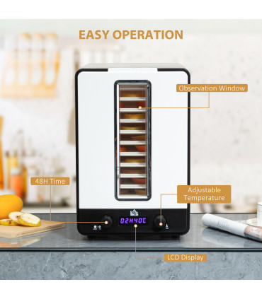 Food Dehydrator 11Tier White 26cm x 39cm x 38cm 550W Food Dryer Machine