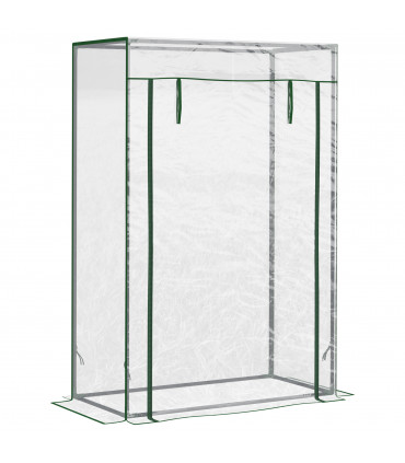 Greenhouse Steel PVC Green 100x50x150cm Outdoor Garden Tall Narrow Roll-up Door
