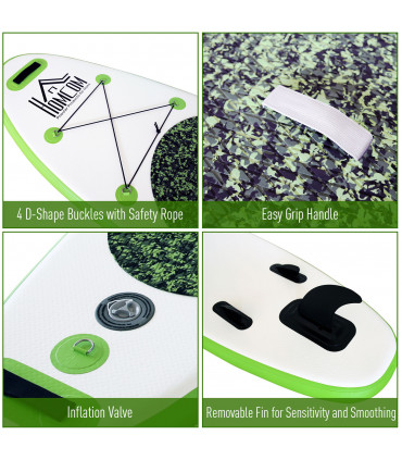 10ft Inflatable Surfing Board W/ Paddle, Fix Bag, Air Pump, Fin HOMCOM