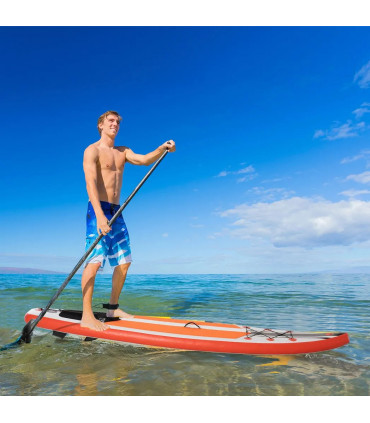 10Ft Inflatable Paddle Stand Up Board, White, 320L x 76Wcm, Adjustable Paddle