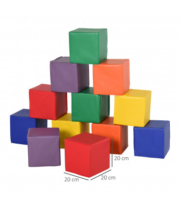 12 Piece Kids Soft Play Blocks Soft Foam Toy Building Stacking Block Multi-color