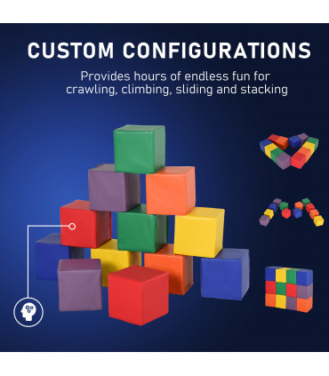 12 Piece Kids Soft Play Blocks Soft Foam Toy Building Stacking Block Multi-color