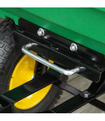 Garden Cart Green 118cm x 58cm x 102cm Powder Coated Steel Heavy-Duty Plastic