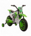 Kids Electric Motorbike 12V Ride-On Motorcycle Training Wheels - Green 3-5 years