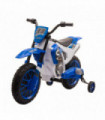 Kids Electric Motorbike Ride-On Motorcycle Training Wheels - Blue 12V 3-5 Years