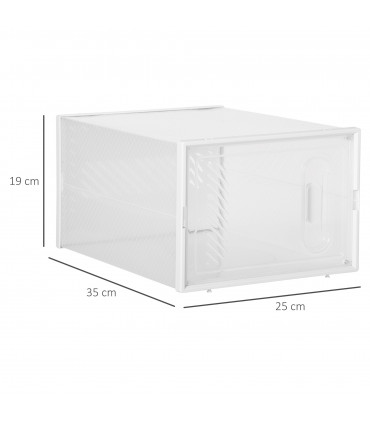 Shoe Box Clear Plastic 25x35x19cm 18PCS UK/EU Size 8.5/43 Stackable Dust-Free