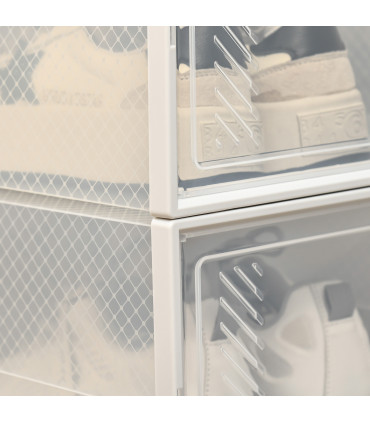 Shoe Box Clear Plastic 25x35x19cm 18PCS UK/EU Size 8.5/43 Stackable Dust-Free