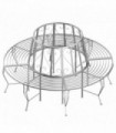 Outdoor Chair Metal Patio Circular Seat 160cm Garden Round Tree Bench Silver