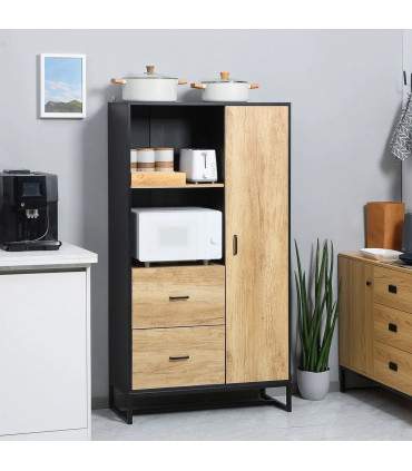 Kitchen Cupboard, Microwave Stand with Storage Cabinet, Soft Close Doors