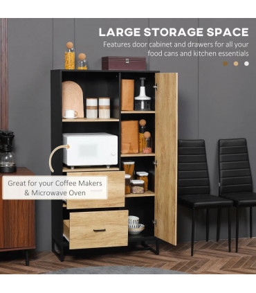 Kitchen Cupboard, Microwave Stand with Storage Cabinet, Soft Close Doors