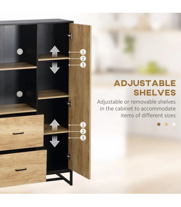 Kitchen Cupboard, Microwave Stand with Storage Cabinet, Soft Close Doors