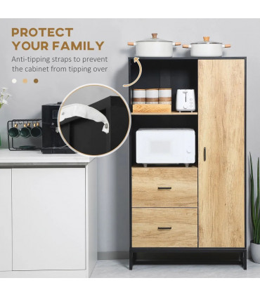 Kitchen Cupboard, Microwave Stand with Storage Cabinet, Soft Close Doors