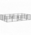 Steel Grey 16 Panels Heavy Duty Puppy Play Pen for Small, Medium Dogs 80Hcm