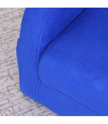 Kids Sofa Armchair Chair Blue Wood Flannel Foam 2 In 1 Fold Out Baby Bed Couch