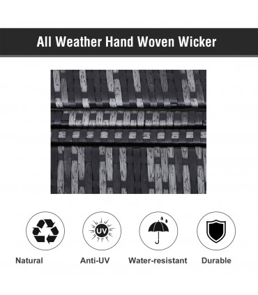 Grey Metal Wicker Rattan Lounger