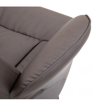 Armchair ottoman set 2 Pcs Reclining PU Leather Brown 105H x 81W x 81Dcm