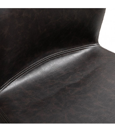 2 Pcs 93cm Faux Leather Bar Stools Wooden Frame Footrest Padding High Back Brown