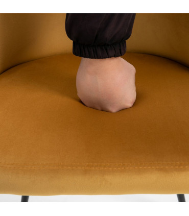 Fabric Yellow 2 Pieces Modern Upholstered Dining Chairs 77H x 49W x 50Dcm