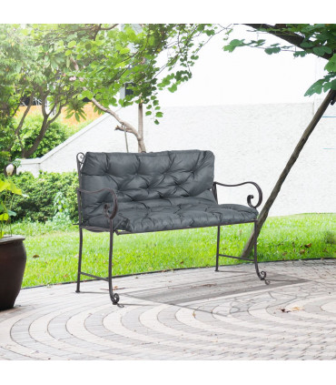 Outdoor Seat Pad Polyester Dark Grey 98L x 100W x 8D cm 2 Seater Garden Bench