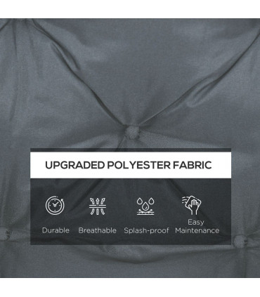Outdoor Seat Pad Polyester Dark Grey 98L x 100W x 8D cm 2 Seater Garden Bench