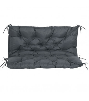 Outdoor Seat Pad Polyester Dark Grey 98L x 100W x 8D cm 2 Seater Garden Bench