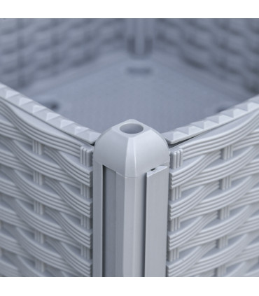 Plant Stand Grey Plastic 2 Tier 45cm x 45cm x 40cm Flower Planter Box