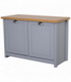 MDF Rustic 4-Compartment Storage Cabinet Grey 89.5 cm x 39.5 cm x 60 cm