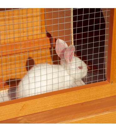 2-tier Rabbit Hutch Small Animal Wooden Vintage Yellow Green 90L x 45W x 80H cm
