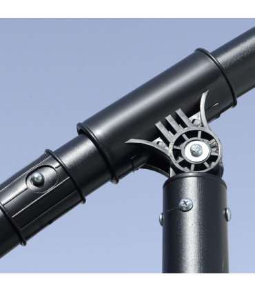 Polyester Cream 2.7m Garden Banana Parasol Cantilever Crank Shade Outdoor