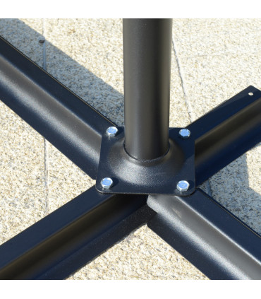 Metal Dark Grey 2.65m x 2.65m x 2.65m 2.7m Outdoor Large Overhanging Parasol