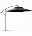 Steel Black 267cm x 267cm x 265cm 2.7m Cantilever Patio Umbrella Shade