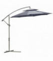 Steel Dark Grey  x 265cm 2.7m Garden Banana Parasol Cantilever Umbrella