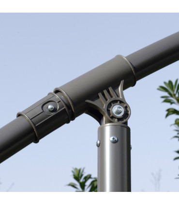 Steel Dark Grey  x 265cm 2.7m Garden Banana Parasol Cantilever Umbrella