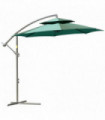 Steel  Green 2.7m Banana Parasol Cantilever Umbrella Crank Handle