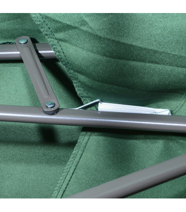 Steel  Green 2.7m Banana Parasol Cantilever Umbrella Crank Handle