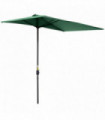 Metal Green 230L x 130W x 245H cm Garden Half Round Umbrella UV Resistant