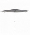 Aluminium Garden Parasol Sun Umbrella Angled Canopy Grey 2.58m x 2m x 3m