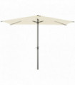 Aluminium   Garden Parasol Sun Umbrella Beige 2.58m Angled Canopy